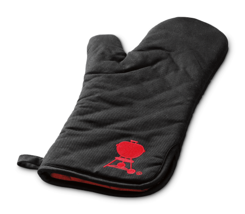Weber grilovací rukavice černá s červeným kotlovým grilem
